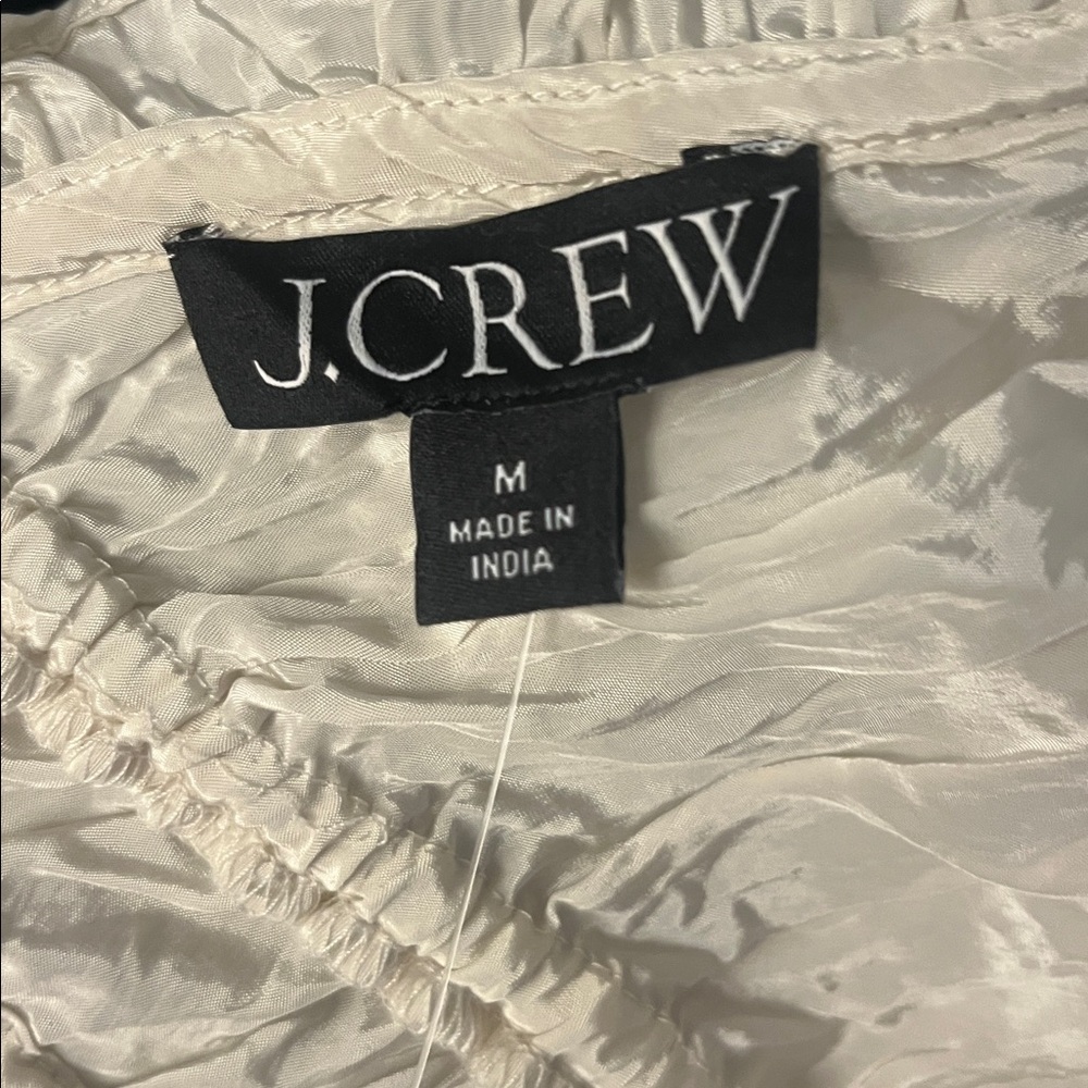 J. Crew Ivory Ruffle V-Neck Peplum Blouse - Picture 6 of 7
